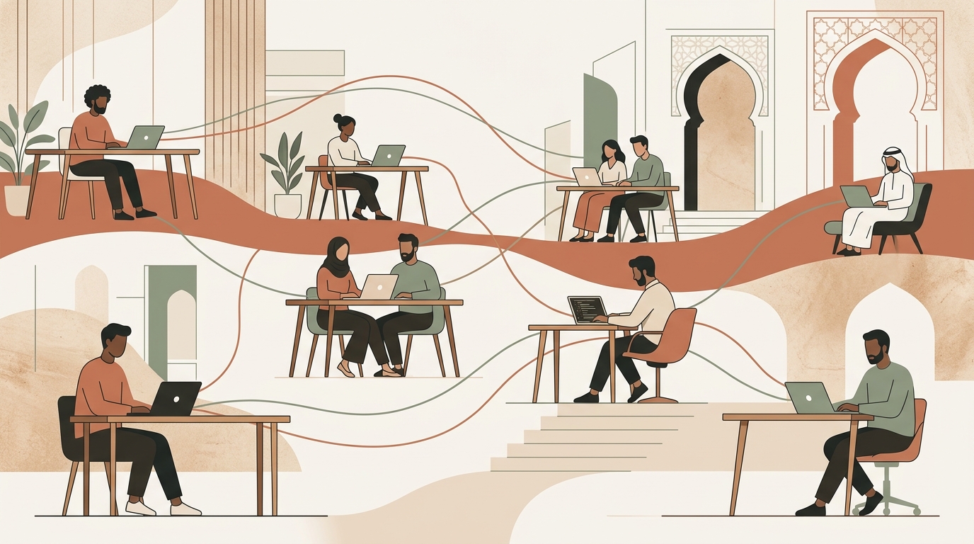 MENA Nearshore Talent Hub — developers collaborating across Egypt and Syria offices